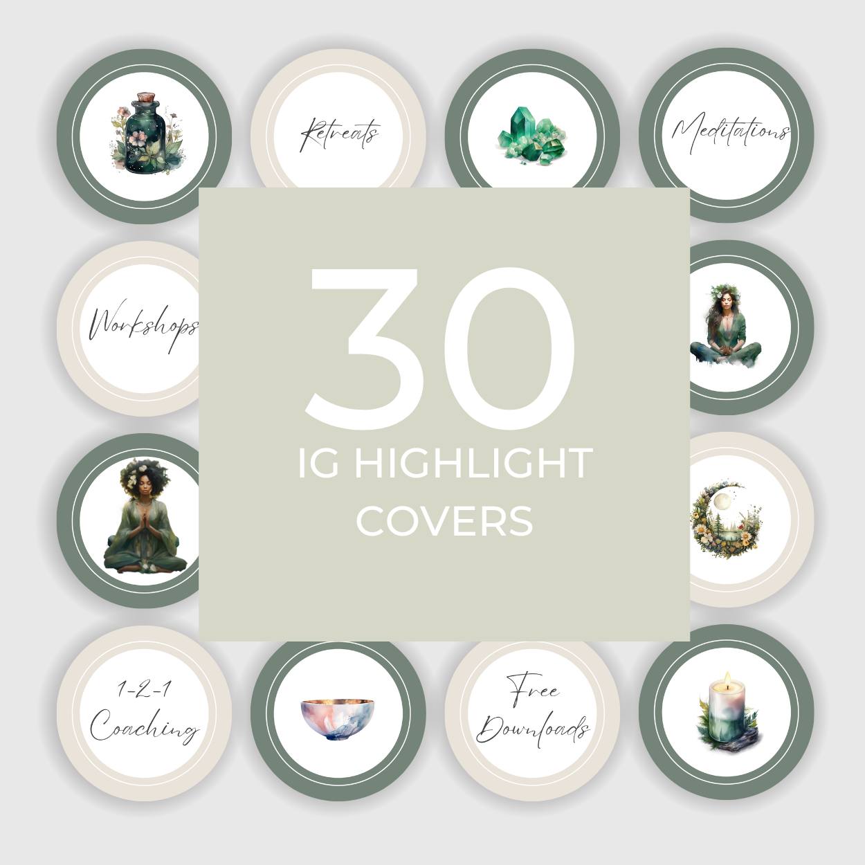 Mindfulness Coach Social Media Post Kit