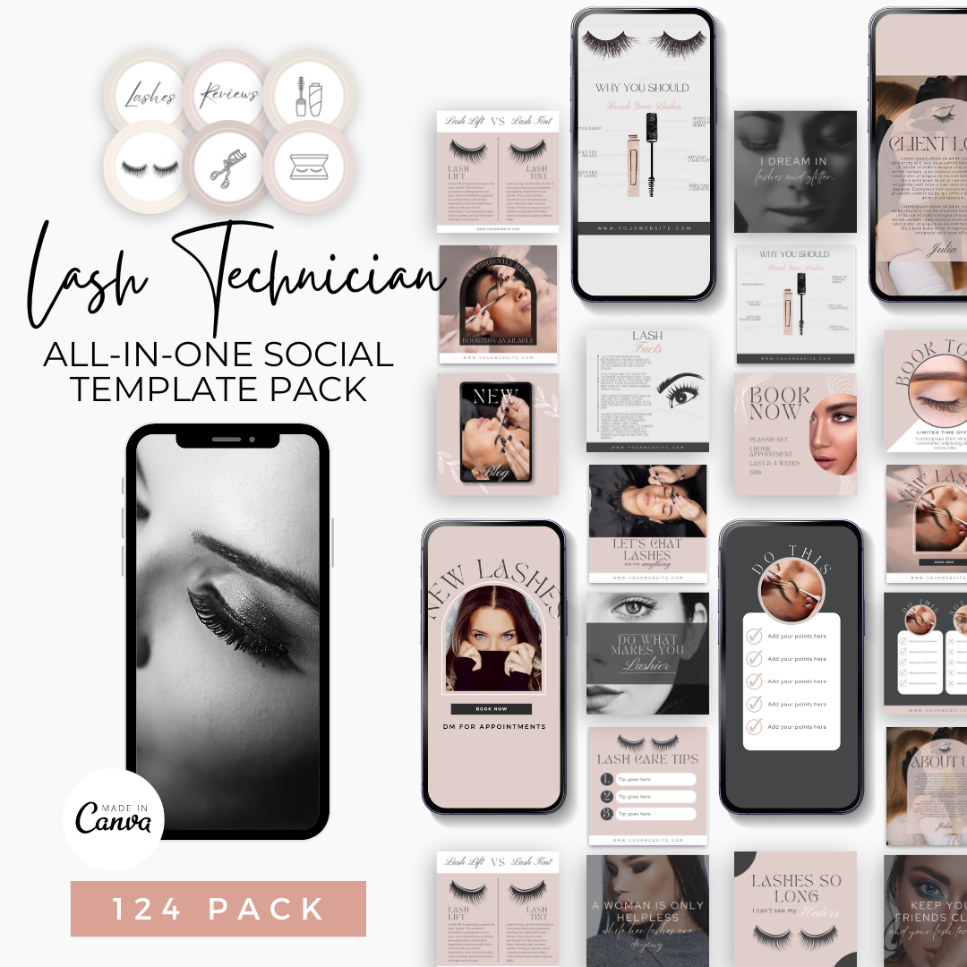 Lash Technician Social Media Post Kit